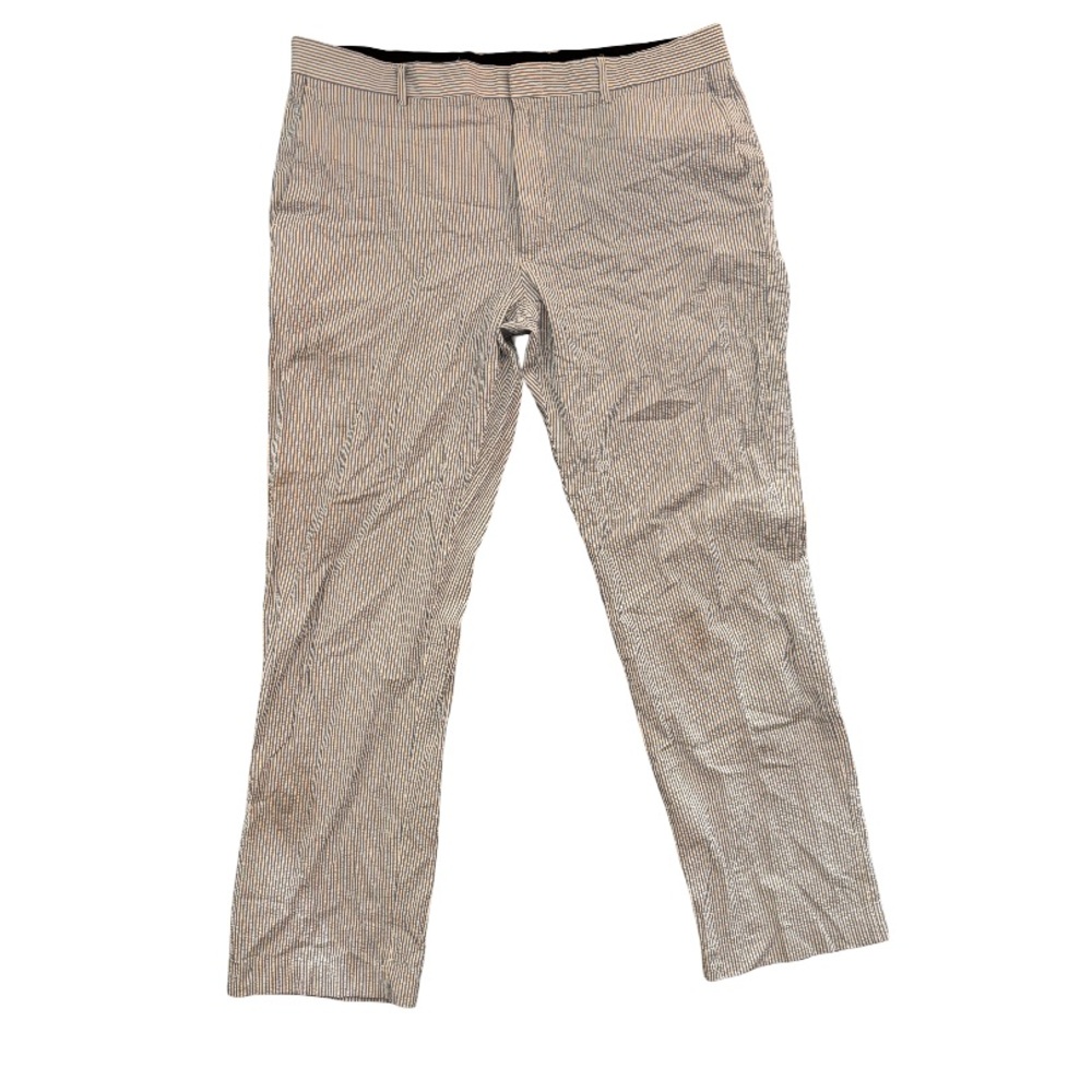 J. Crew Men's Blue and White Striped Chinos